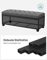suoliukas daiktadeze - Songmics Sulankstomas suoliukas-daiktadėžė, tamsiai pilkas (Dark Gray) - 7 nuotrauka