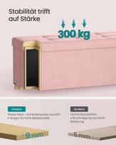 pufas daiktadeze - Kodustaar Songmics Suoliukas su daiktadėže, pastelinė rožinė (Pastel Pink) - 3 nuotrauka