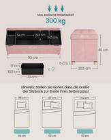 pufas daiktadeze - Kodustaar Songmics Suoliukas su daiktadėže, pastelinė rožinė (Pastel Pink) - 5 nuotrauka