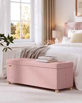 pufas daiktadeze - Kodustaar Songmics Suoliukas su daiktadėže, pastelinė rožinė (Pastel Pink) - 6 nuotrauka
