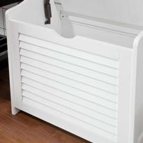 skalbiniu deze - Sobuy Skalbinių dėžė FSR40-W, balta/šviesiai ruda (White/Light Brown) - 2 nuotrauka