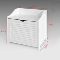 skalbiniu deze - Sobuy Skalbinių dėžė FSR40-W, balta/šviesiai ruda (White/Light Brown) - 6 nuotrauka