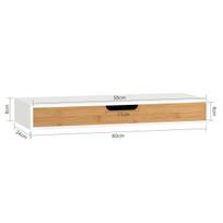 pakabinami stalciai - Sobuy Sieninė lentyna FRG93-WN, šviesiai ruda (Light Brown) / balta (White) - 8 nuotrauka