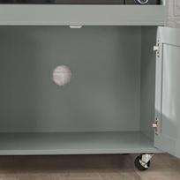 indai mikrobangu - Sobuy Virtuvės spintelė su ratukais Bokštelis FSB78-HG, pilka/juoda (Grey/Black) - 2 nuotrauka
