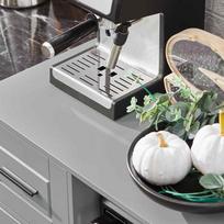 indai mikrobangu - Sobuy Virtuvės spintelė su ratukais Bokštelis FSB78-HG, pilka/juoda (Grey/Black) - 7 nuotrauka