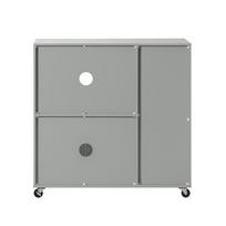 indai mikrobangu - Sobuy Virtuvės spintelė su ratukais Bokštelis FSB78-HG, pilka/juoda (Grey/Black) - 8 nuotrauka