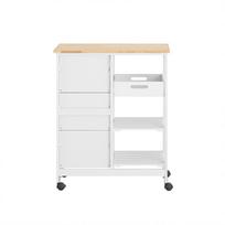 virtuves sala ant ratukais - SoBuy Virtuvinė spintelė FKW79-W, balta (White) - 8 nuotrauka