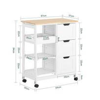 virtuves sala ant ratukais - SoBuy Virtuvinė spintelė FKW79-W, balta (White) - 9 nuotrauka