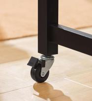 virtuves stalas su stalciumi - SoBuy Virtuvės sala ant ratukų FKW74-SCH, juoda (Black) - 4 nuotrauka