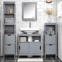isk vonios spinteles - Sobuy "Vanity Unit" vonios kambario spintelė Vanity Unit FRG128-II-SG - 9 nuotrauka