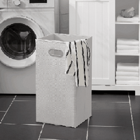 auksta vonios spintele sobuy - Sobuy Vonios spintelė BZR104-W, balta/sidabrinė (White/Silver) - 3 nuotrauka
