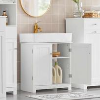 spintele po kriaukle - Vonios spintelė SoBuy BZR18-W, balta (White) - 4 nuotrauka