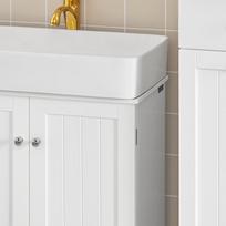 spintele po kriaukle - Vonios spintelė SoBuy BZR18-W, balta (White) - 7 nuotrauka