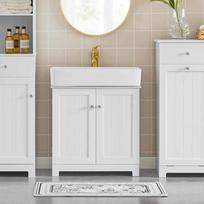 spintele po kriaukle - Vonios spintelė SoBuy BZR18-W, balta (White) - 9 nuotrauka