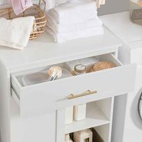 spintele su stalciais - Vonios spintelė Sobuy BZR66-W, balta/auksinė (White/Gold) - 7 nuotrauka