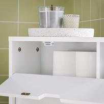 balta spintele su ratukais - SoBuy vonios kambario spintelė su ratukais BZR31-W, balta/juoda (White/Black) - 6 nuotrauka