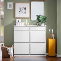 prieskambario baldai - Sobuy Batų spinta FSR169-W, balta (White) - 9 nuotrauka