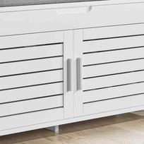 prieskambario baldai - SoBuy batų suoliukas FSR102-W, baltas/pilkas (White/Grey) - 4 nuotrauka