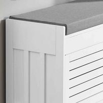 prieskambario baldai - SoBuy batų suoliukas FSR102-W, baltas/pilkas (White/Grey) - 6 nuotrauka