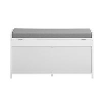 prieskambario baldai - SoBuy batų suoliukas FSR102-W, baltas/pilkas (White/Grey) - 7 nuotrauka