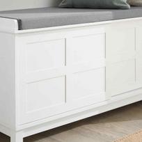 prieskambario baldai batu - SoBuy Suoliukas su 2 durelėmis FSR86-W, baltas (White) - 4 nuotrauka