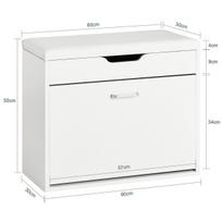 suolo pagalvele - SoBuy Suoliukas batams FSR95-W, baltas (White) - 8 nuotrauka