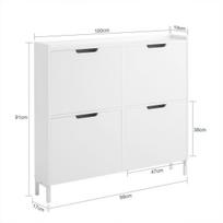 prieskambario baldai - Sobuy Batų spinta FSR100-W, balta (White) - 7 nuotrauka