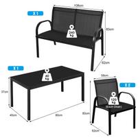 progarden lauko baldai - Lauko baldų komplektas ProGarden, juodas (Black), 4 dalių - 6 nuotrauka