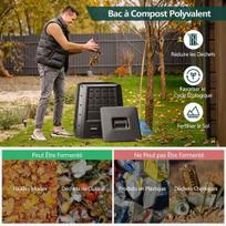 lauko deze - Bonideco Select Komposto dėžė 78x64x80cm., juodos spalvos - 4 nuotrauka