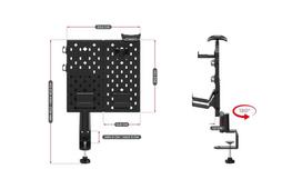 huzaro stalai juodas - Huzaro Sync 3.0 Stalo Organizacinė Sienelė, Juoda (Black) - 5 nuotrauka