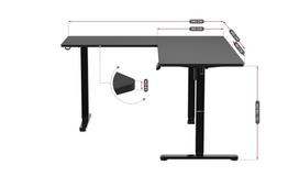 huzaro stalai juodas - Kompiuterinių žaidimų stalas reguliuojamo aukščio Huzaro Hero 9.5, 160 cm x 60 cm, 72 - 118 cm, juoda sp. - 2 nuotrauka
