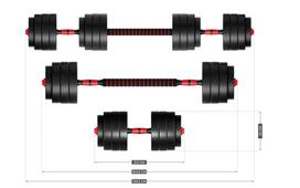 hantelio grifas - Svorių rinkinys HMS SGP, 40 kg - 3 nuotrauka