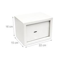 mini seifas - Bonideco Mini sieninis seifas su raktu, Baltas (White) - 4 nuotrauka