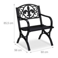 senovines kedes - Bonideco Metalinė senovinė sodo kėdė, juoda (Black) - 6 nuotrauka