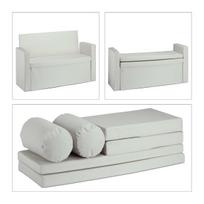 suoliukas daiktadeze - Bonideco Suolas su daiktadėže ir pagalvėlėmis, kreminis (Cream) - 4 nuotrauka