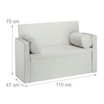 suoliukas daiktadeze - Bonideco Suolas su daiktadėže ir pagalvėlėmis, kreminis (Cream) - 5 nuotrauka