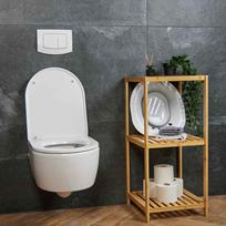 vonele sulankstoma - Unitazo dangtis Bonideco 12x36x39 cm, pilkas/baltas (Grey/White) - 5 nuotrauka
