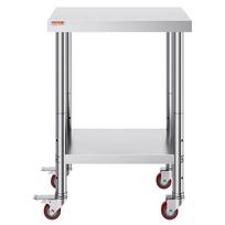 vevor - Virtuvinis darbo stalas su ratukais Vevor,86x61x46cm, sidabrinis - 3 nuotrauka