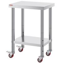 vevor - Virtuvinis darbo stalas su ratukais Vevor,86x61x46cm, sidabrinis - 4 nuotrauka