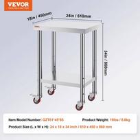 vevor - Virtuvinis darbo stalas su ratukais Vevor,86x61x46cm, sidabrinis - 6 nuotrauka