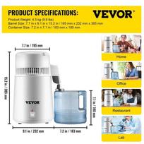 vevor - Vevor Profesionalus vandens distiliatorius, 4 L, 750 W - 6 nuotrauka