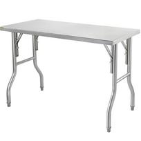 metalo detektorius - Sulankstomas virtuvinis darbo stalas Vevor,122x61x85cm, sidabrinis - 3 nuotrauka