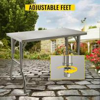 metalo detektorius - Sulankstomas virtuvinis darbo stalas Vevor,122x61x85cm, sidabrinis - 7 nuotrauka