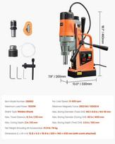 grezimo stakles - Vevor Magnetinės gręžimo staklės 1550W 500 RPM - 4 nuotrauka