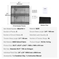 aptvaras - Vevor Šunų maniežas, 8 panelių, metalinis, 609,6 cm - 5 nuotrauka