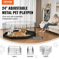 aptvaras - Vevor Šunų maniežas, 8 panelių, metalinis, 609,6 cm - 10 nuotrauka