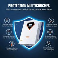 saules 500w - Vevor EM5500-48W Hibridinis saulės inverteris kroviklis 5500W 230V su 100A MPPT - 8 nuotrauka