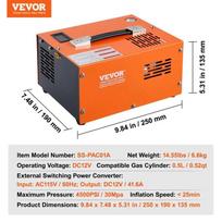 nesiojamas kompresorius - Vevor PCP 4500 PSI - 5 nuotrauka
