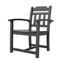 stalas su kedemis - Lauko baldų komplektas VLX Outdoor Dining Set 3058284, juodas, 6 vietų - 2 nuotrauka