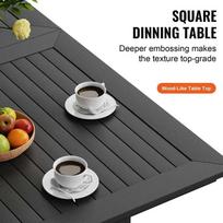 stalas su kedemis - Lauko baldų komplektas VLX Outdoor Dining Set 3058284, juodas, 6 vietų - 9 nuotrauka